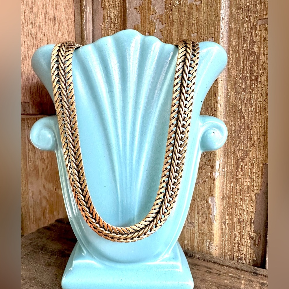 J. Crew Antique Gold Tone Choker Collar Necklace NWT